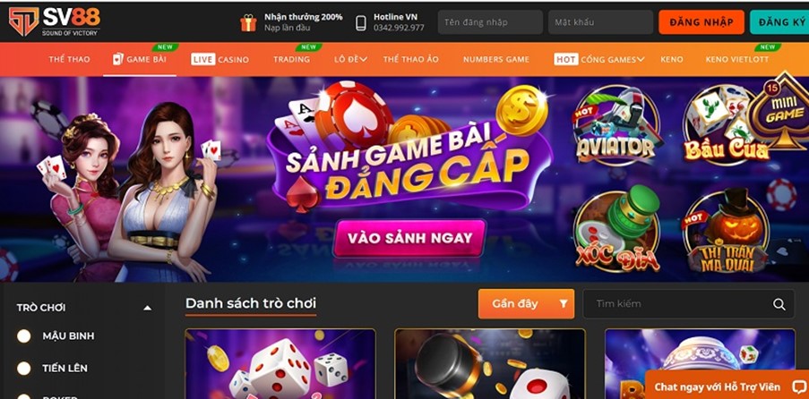 Gửi tiền/rút tiền tại nhà cái SV88